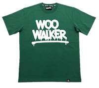 a green t - shirt with the word woo walker on it