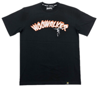 a black t - shirt with the word'woodwacker'on it