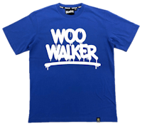 a blue t - shirt with the word woo walker on it